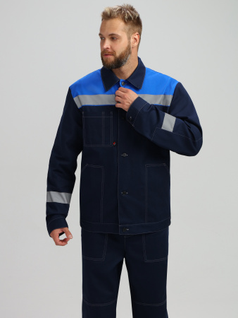 Костюм Лигор®-2 СОП (тк.Саржа,250) п/к, т.синий/васильковый