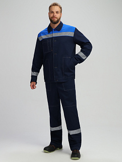 Костюм Лигор®-2 СОП (тк.Саржа,250) п/к, т.синий/васильковый