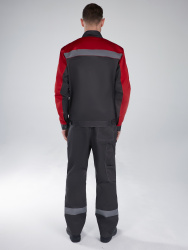 Костюм Нембус-1 СОП (тк.Смесовая,220) брюки, т.серый/красный
