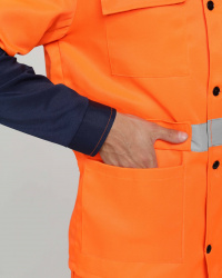 Костюм дорожника ROAD WORK (тк.Смесовая,210) п/к, оранжевый/т.синий
