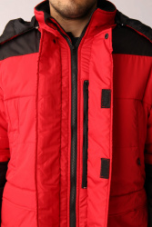 Куртка зимняя Европа (Дюспо), красный/черный