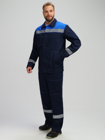 Костюм Лигор®-2 СОП (тк.Саржа,250) п/к, т.синий/васильковый