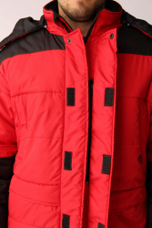 Куртка зимняя Европа (Дюспо), красный/черный