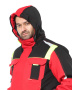 Костюм СИРИУС-СТАН куртка, п/к, красный с черным и лимонной отделкой