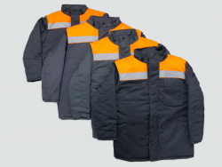 Куртка зимняя Экспертный-Люкс NEW (тк.Смесовая,210), т.серый/оранжевый