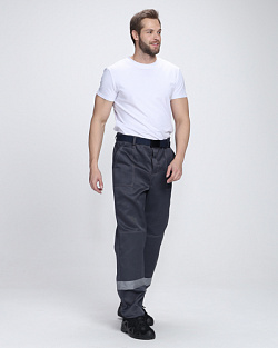 Костюм Лигор-1 СОП NEW (тк.Смесовая,210) брюки, т.серый/св.серый