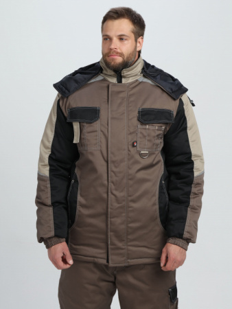 Костюм зимний Вектрон-1 (тк.Смесовая,240) брюки, коричневый/черный/бежевый