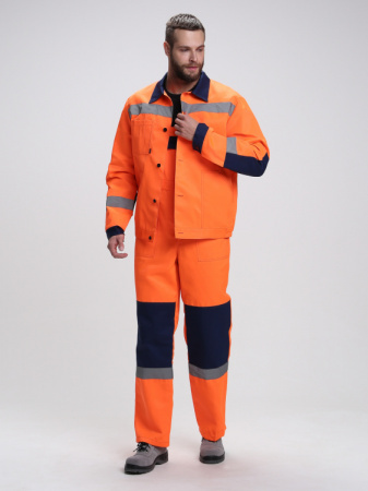 Костюм сигнальный Лигор®-2 СОП (тк.Смесовая,210) п/к, оранжевый/т.синий