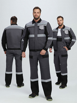 Костюм Виват-2 Премиум IMP (тк.Смесовая,240) п/к, серый/красный