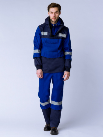 Костюм Антигнус-1 СОП (тк.Саржа,220) брюки, т.синий/васильковый