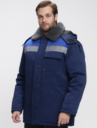 Куртка зимняя Бригада NEW (тк.Смесовая,210), т.синий/васильковый