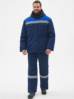 Костюм зимний Лигор®-К (тк.Смесовая,210) брюки, т.синий/васильковый