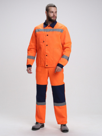 Костюм сигнальный Лигор®-2 СОП (тк.Смесовая,210) п/к, оранжевый/т.синий