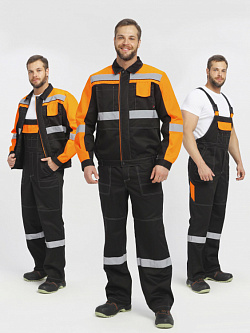 Костюм ProfLineBase-1 (тк.Твил,210) брюки, зеленый/черный/желтый