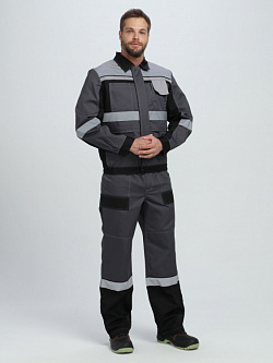Костюм ProfLineBase-2 (тк.Твил,210) п/к, т.синий/черный/васильковый