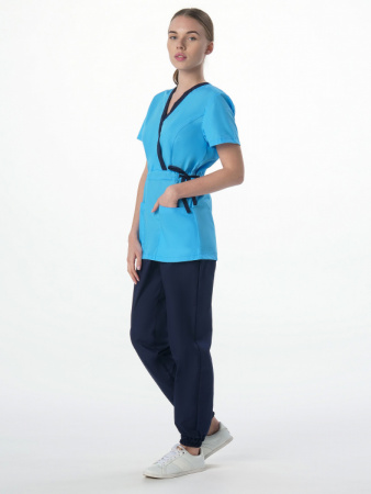 Костюм женский MedLine Арина (тк.Смесовая,120), т.синий/голубой