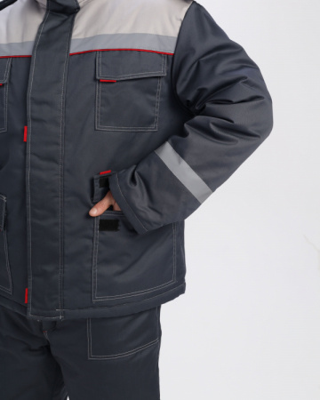 Костюм зимний Флофт-1 IMP (тк.Смесовая,240) брюки, т.серый/св.серый