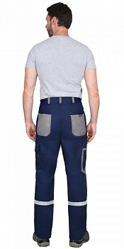 Костюм СИРИУС-СТАН куртка, брюки, синий со средне-серым и лимонной отделкой