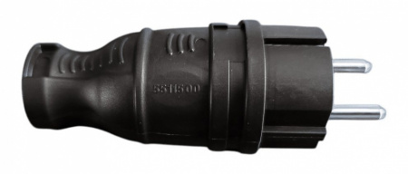Вилка однофазная прямая каучуковая 220-250В, 16А, IP44 Samtools