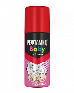 Аэрозоль - Репелент Рефтамид® для всей семьи, Baby от 1 года, (комар, мошка), 100мл/15 шт. в уп