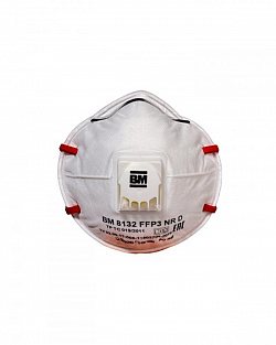 Респиратор ВМ-8132 NR D FFP3 (50 ПДК) с клапаном, чашеобразная, от аэрозолей (кр10х240)