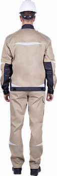 Куртка ТУРБО SAFETY летняя, бежевый-т.серый