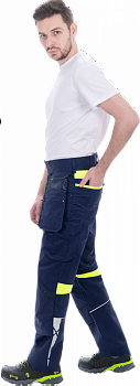 Брюки ACTIVE FLEX / АКТИВ ФЛЕКС, летние, т.синий-флуоресцентный желтый