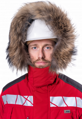 Куртка ХАЙ-ТЕК SAFETY зимняя, красный-черный