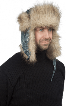 Шапка ЗИМНЯЯ, серый (абстракция)