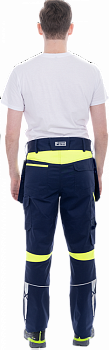 Брюки ACTIVE FLEX / АКТИВ ФЛЕКС, летние, т.синий-флуоресцентный желтый