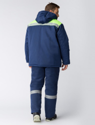 Куртка зимняя Экспертный-Люкс NEW (Смесовая, 210), темно-синий/лимонный